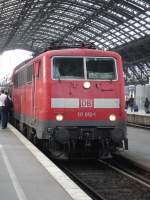 111 012-1 DB AG Koln Hbf August 2009 - Bahnvideos in Youtube - http://www.youtube.com/user/cortiferroviariamato/videos 