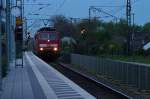 111 160-8 bei der Durchfahrt in Wickrath mit einer RE4 nach Aachen.3.4.2014