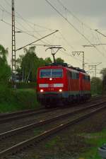 111 012 und 111 124-4 Lz in Wickrath unweit des Bü Dahler Weg am 14.4.2014