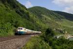 111 001-4 mit dem DBM 91341 (Koblenz Hbf - Bingen(Rhein) am Bopparder Hamm am 15.06.14