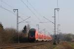 111 141-8 mit RE 14124 Münster Hauptbahnhof-Emden Hauptbahnhof bei Salzbergen am 14-3-2014.