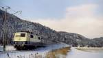 Anfang Januar 1980 hat 111 004-8 gleich ihren Zielbahnhof Garmisch-Partenkirchen erreicht