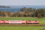 111 xxx mit RE 79021 (Mnchen Hbf–Salzburg Hbf) am 14.10.2011 zwischen Prien und Bernau am Chiemsee