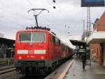 BR 111 mit Regional Express im Solinger Hbf