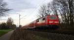 Ein Nachschuss von der 111 147-5 DB schiebt den RE4 aus Aachen-Hbf nach Dortmund-Hbf und kommt aus Richtung