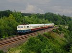 Die 111 001 mit einem Sonderzug nach Nürnberg am 24.07.2016 unterwegs bei Laaber.