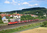 111 178 mit RE 4624 nach Frankfurt.Aufgenommen in Retzbach-Zellingen am 9.7.2016.