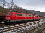 111 193 und 110 427 abgestellt in Marburg(Lahn), 20.2.010.