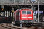 111 155 mit der RE9 nach Siegen/Gieen bei der Bereitstellung in Aachen Hbf, der Zug verkehrt in umgekehrter Wagenreihung, normalerweise steht der Steuerwagen Richtung Aachen, 11.9.10