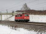 Die 111 031 am 03.01.2011 unterwegs bei Hebertshausen.