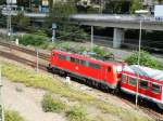 DB Regio 111 100-4 am 27.09.14 in Heidelberg Hbf vom eine Brücke aus Fotografiert