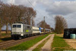 Hier zu sehen ist die 111 029 von Railadventure wie sie am 3.4. eine Überführung durch Boisheim in Richtung Venlo zieht 