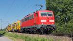 SMARTRAIL 111 094 mit einem Bauzug in Freilassing, am 26. Juni 2026.