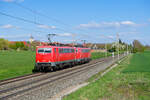 111 226 Smartrail und 111 216 Smartrail als Tfzf bei Uffenheim Richtung W�rzburg, 28.04.2022