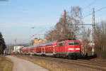 RE 19430 (Aalen Hbf-Stuttgart Hbf) mit Schublok 111 058-4 bei Urbach 17.2.19