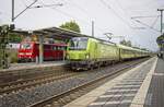 111 158 lässt in Kamen Flix-Train FLX30 überholen (06.07.2021) 