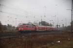 DB/CBB 111 191 mit CBG RE 31309 nach Kassel - Wilhelmshöhe, im Zuge der Betreiberwechsel, da Abellio sich aus NRW zurückzieht, fahren TRI und CBB übergangsweise den RE 11.