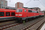 BR 111 118 am 21.05.2022 in Münster HBF abgestellt.