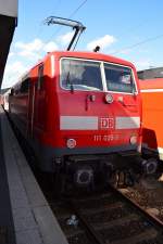 Nach einem Besuch in Heilbronn, musste ich in Bad Friedrichshall Jagstfeld in einen N-Wagenzug umsteigen, der von der 111 025-3 nach Mosbach-Neckarelz geschoben wurde.21.8.2014