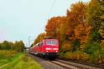 111 115 mit RE 4, Wupper-Express in Richtung Aachen,  auf der KBS 485 bei Geilenkirchen am 24.10.2015