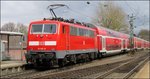 Kurzer Halt in Kohlscheid am Gleis 2 für den Wupper Express (RE 4) nach Dortmund.