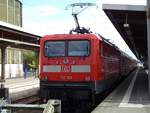 112 109 in Stralsund am Hauptbahnhof als RE3 nach Berlin am 25.08.2017