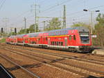 Einfahrt RE 7 nach Dessau Hauptbahnhof in den Bahnhof Berlin Schönefeld Flughafen am 28.