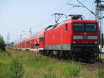 Mit einem RE nach Stralsund verließ,am 24.Juli 2021,112 123 den Hbf von Neustrelitz.
