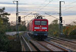 Renntrabi auf dem RE1:  112 122-7 passiert im letzten Licht Bahnsteig 1 des Hp Magdeburg Herrenkrug.
