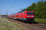 112 183 zog am 10.06.2023 einen RE3 von Stralsund nach Eberswalde, durch Teschenhagen.