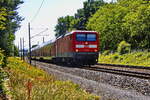 Abfahrt 112 113 mit RE 4 vom Bahnhof Thyrow der DB Regional in Richtung Schwedt (Oder) am 13.