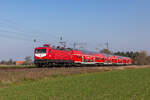 Ersatzverkehr im Expresskreuz Bremen/Niedersachen auf der Strecke Bremerhaven-Bremen-Osnabrück. 112-131-8 nach Osnabrück bei Diepholz/Drebber. 22.3.26