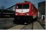 112 031-0 der DR auf der Leipziger Fr�hjahrsmesse 1992  Aufnahme: 08.03.1992  Scanfoto Uwe W�stenhagen