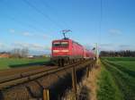 Nachschuss auf den RE 21420 Hamburg Hbf - L�beck Hbf geschoben von 112 171-6 kurz vor der Einfahrt in Reinfeld (Holst.) am 28.12.08.