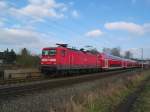 112 173-0 rast am 25.01.09 mit RE 21421 L�beck Hbf - Hamburg Hbf durch Altenfelde Richtung Reinfeld (Holst.).