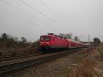 112 175-5 rast am 27.01.09 mit RE 21423 L�beck Hbf - Hamburg Hbf durch Altenfelde.