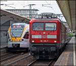 Der Flickenteppisch 112 136 beim Umsetzen in M�nster 1.8.2009