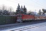112 132 zieht einen Regionalexpress von Hannover HBF nach Wolfsburg HBF am 04.01.2009 durch Hannover Ahlten