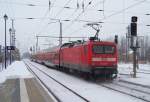 112 116-9 bei der Ausfahrt aus dem Bahnhof von L�bbenau/Spreewald.
