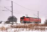 112 114 kurz vor dem Hp Zarrendorf bei Stralsund am 10.02.2010