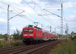 112 133-4 mit dem RE2 von Cottbus nach Rathenow hier in L�bbenau/Spreewald.