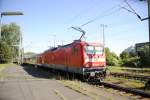 112 129-9, verl�sst Lehrte am 17.06.10 abweichend auf Gleis 11.