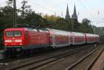 Die 112 163 (mit einer frischen HU) am 24.10.2010 in K�ln Messe Deutz.