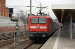 112 117-7 mit dem RE2 (RE 37411) nach K�nigs Wusterhausen in Rathenow.