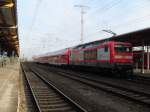 Neuer Regionalexpress mit Schublok am 20.02.2011 in Stendal.