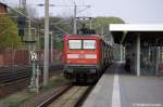 112 102-9 mit dem RE2 (RE 37385) nach K�nigs Wusterhausen in Rathenow.