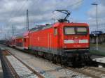 Wieder einmal sprang eine 112 f�r einen ausgefallenen Flirt ein.Am 05.Juli 2011 war es die Rostocker 112 118 die den RE 13006 von Sassnitz nach Rostock schob und in Bergen/R�gen hielt.