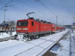 Als ich 112 103 am Vormittag,vom 23.M�rz 2013,fotografierte war dies noch kein gutes Fotowetter,doch Stunden sp�ter dann,oh Wunder,ergab sich dann ein anderes Bild und so konnte ich die Lok in