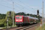 112 101-1 mit RE 7 (RE 4379) von Wismar nach Holthusen in Schwerin-G�rries am 09.06.2013