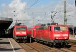 112 159 am RE7 und 181 220-5 am Pbz 2476 in K�ln Messe/Deutz am 15.09.2013